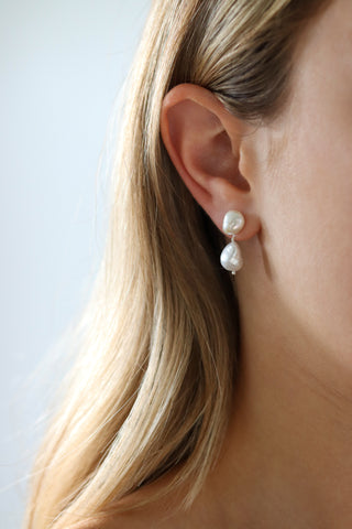 Double Pearl Earrings
