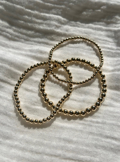 Gold Beaded Bracelet Set of 3