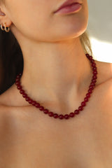 Beaded Necklace - Red