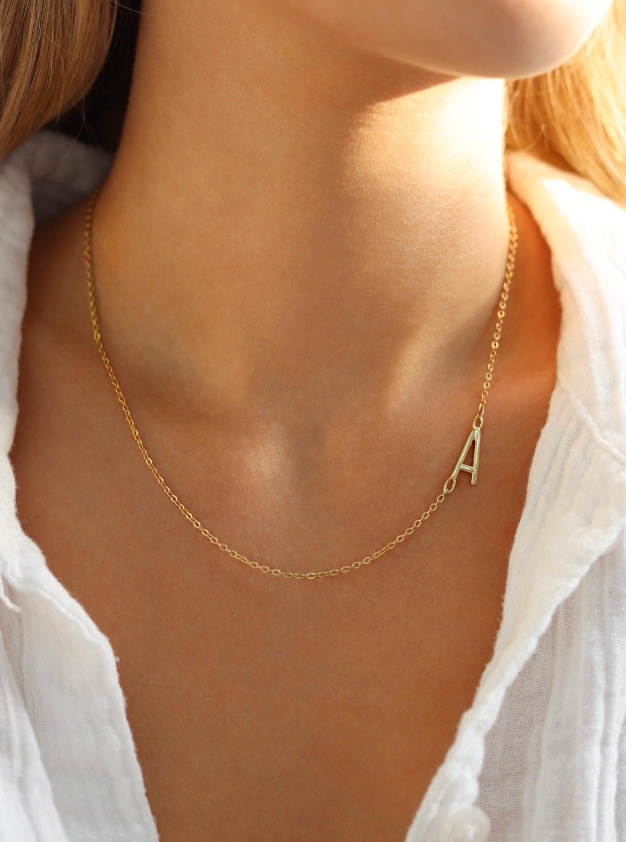 Sideways Initial Necklace